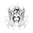 succubus chains high heels whip tattoo design idea