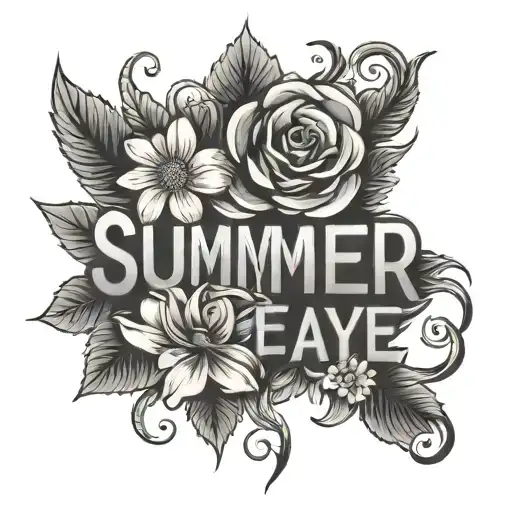 summer faye text tattoo design idea