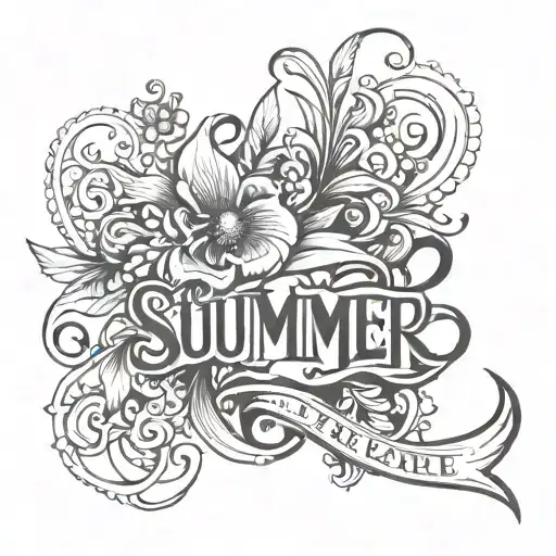 summer Faye text tattoo design idea