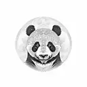 Psychedelic panda tattoo design idea