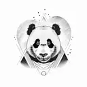 Psychedelic panda tattoo design idea