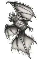 Screaming bat open wings spread wide tattoo design idea