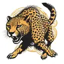 cheetah running tattoo design idea