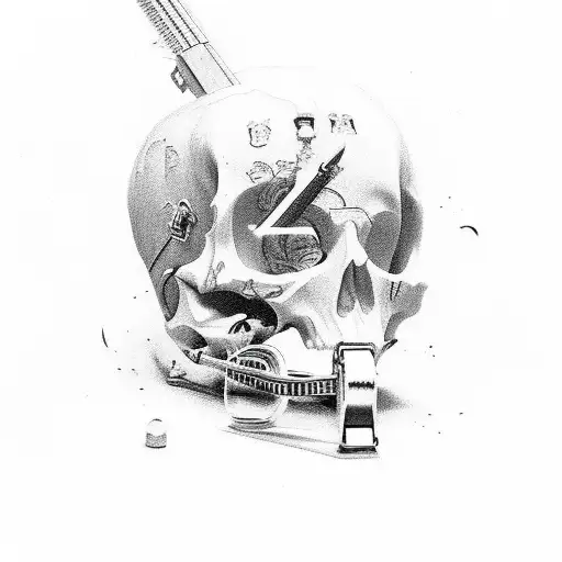 death before dishonor with glock pistol tattoo design idea