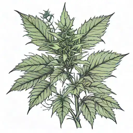 weed plant growing tattoo design idea