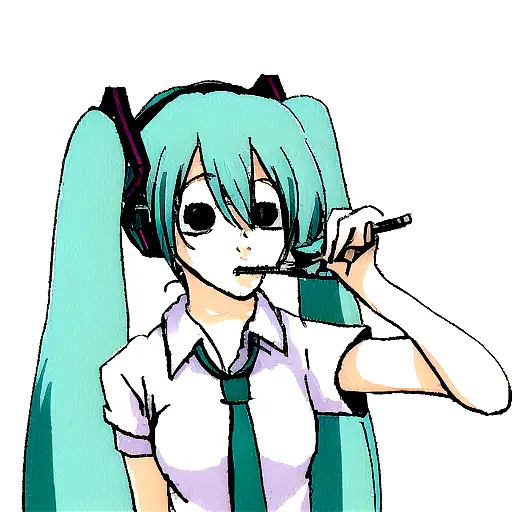 Depressed Hatsune Miku smoking tattoo design idea