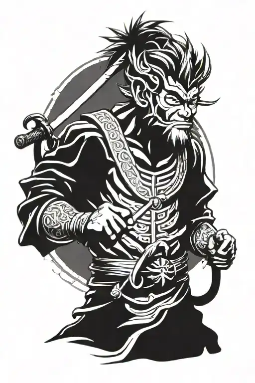 sun wukong back tattoo samurai tattoo design idea