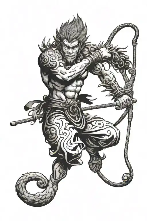 sun wukong full body tattoo design idea