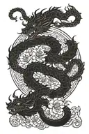 sun wukong dragon flower tattoo design idea