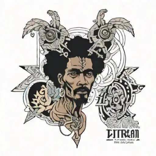 Eritrean post-punk album cover tattoo design idea