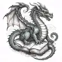 book dragon tattoo design idea