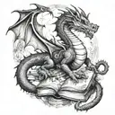 book dragon tattoo design idea