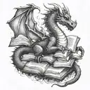 book dragon tattoo design idea