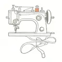 sewing machine and threads tattoo design idea
