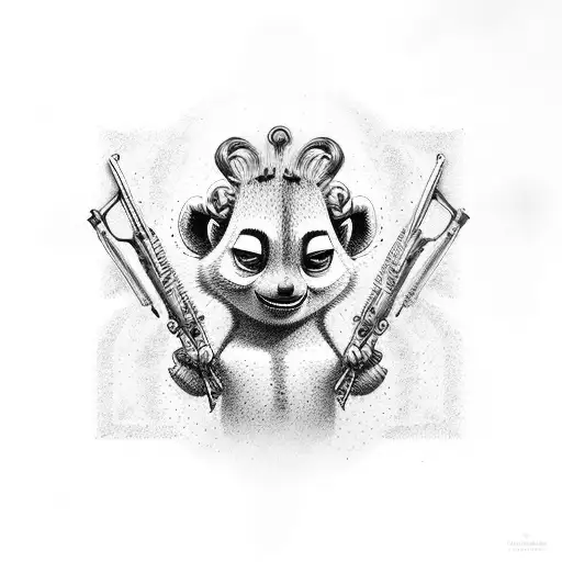 Timon, Matrix,gun tattoo design idea