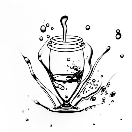 a wine glass with a drop tattoo design idea