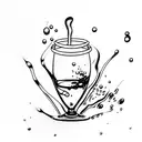 a wine glass with a drop tattoo design idea