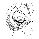 a wine glass with a drop tattoo design idea