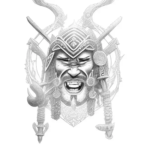 Combine the symbolic elements of a bonsai tree and a Maori warrior to create a powerful and meaningful tattoo design tattoo design idea