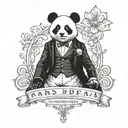 Panda as a gentleman (peaky blinder) tattoo design idea