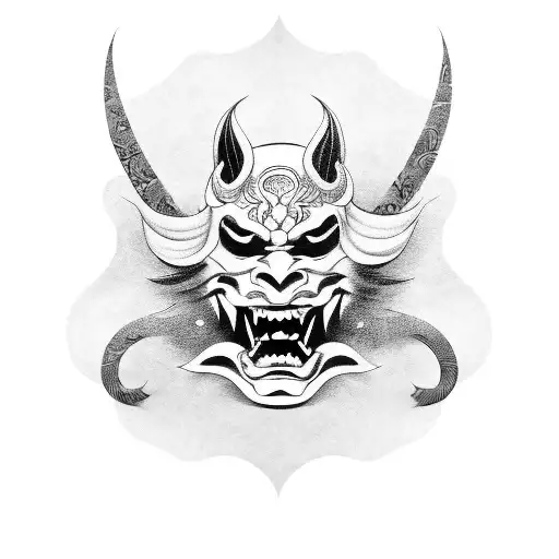 Hannya mask tattoo design idea