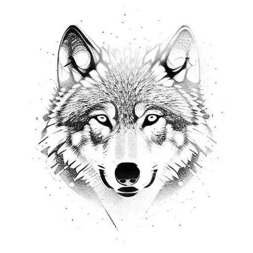 Dad and son wolf tattoo design idea