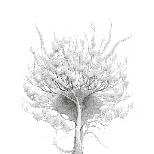 roots blooming into colorful flowers tattoo design idea