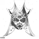 rebelious girl doing cocaine  tattoo design idea