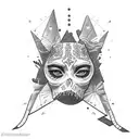 rebelious girl doing cocaine  tattoo design idea