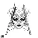 rebelious girl doing cocaine  tattoo design idea