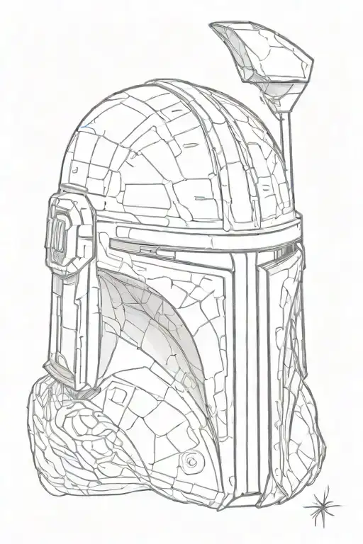 mandalorian helmet tattoo design idea