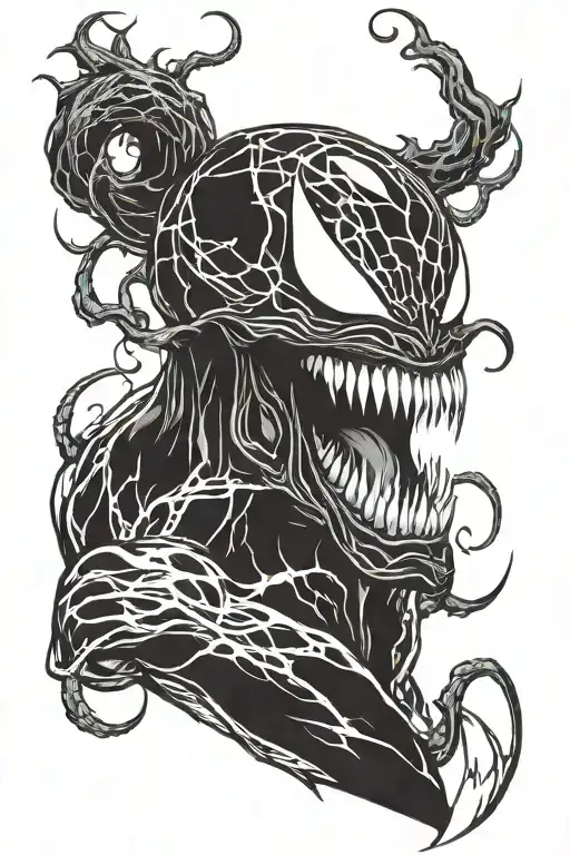 Venom symbiote consuming your arm tattoo design idea