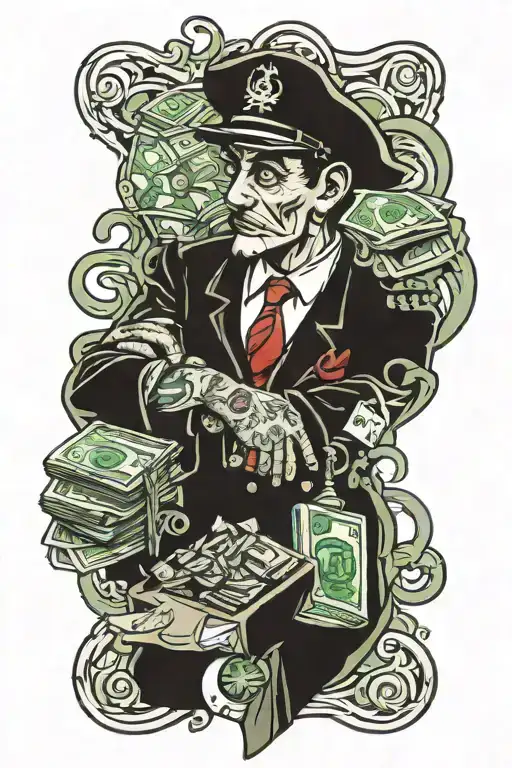 dirty hands clean money tattoo design idea