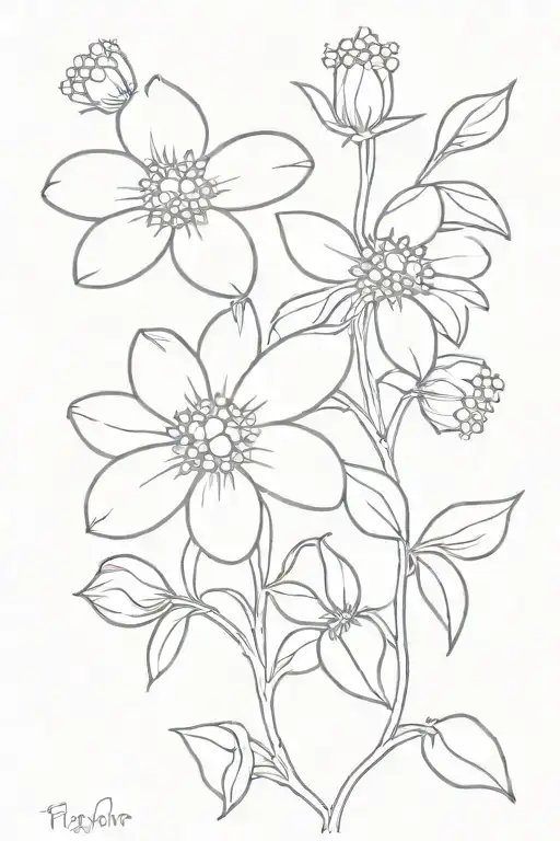 Manly small forget me not flower  tattoo design idea