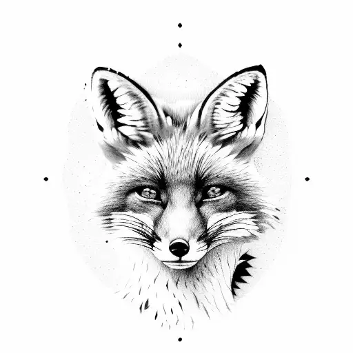 woman wearing fox with snake sword tattoo design idea