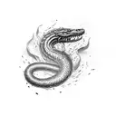 woman wolfskin snake sword tattoo design idea