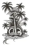 coconut tree tattoo design idea