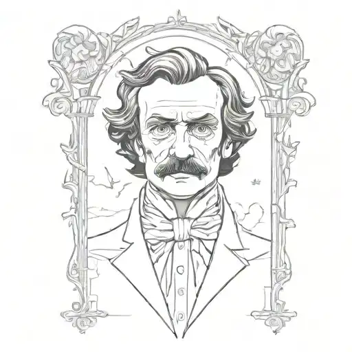 gothic edgar allen poe inspired  tattoo design idea
