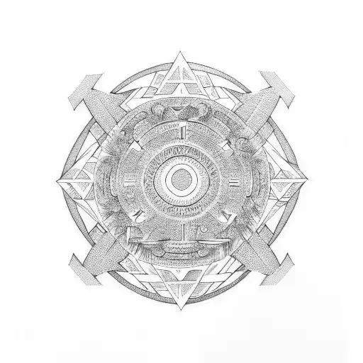 hebrew Polynesian geometry peace tattoo design idea