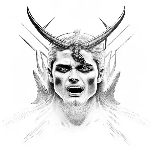 Michael defeating Lucifer   tattoo design idea