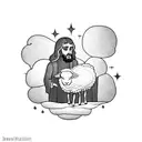 Jesus comforting a lost sheep  tattoo design idea