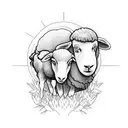 Jesus comforting a lost sheep  tattoo design idea