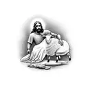 Jesus comforting a lost sheep  tattoo design idea