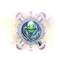 small alien smoking weed tattoo design idea