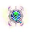 alien smoking weed tattoo design idea