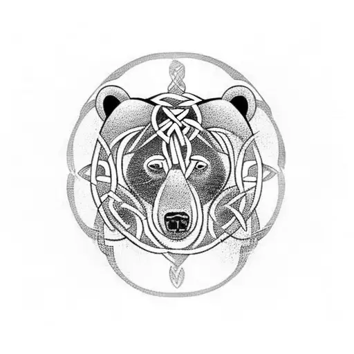 celtic tatoo design of bear protecting a cat tattoo design idea