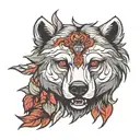 bear wolf head tattoo design idea
