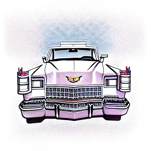 Cadillac car fletwood 1985 tattoo design idea