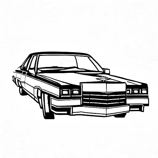 Cadillac car fletwood 1985 tattoo design idea