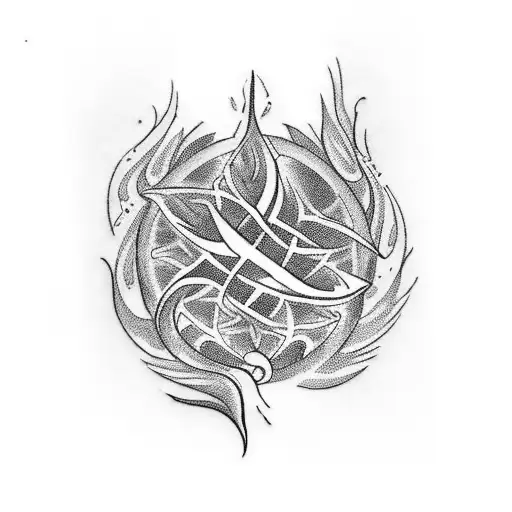 A breathtaking tattoo design that combines all four elements (earth, air, fire, water) in a unique and harmonious way tattoo design idea